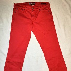 Mint Lucky Brand Authentic Straight Crop Red Denim Jeans Size 29 100% Cotton